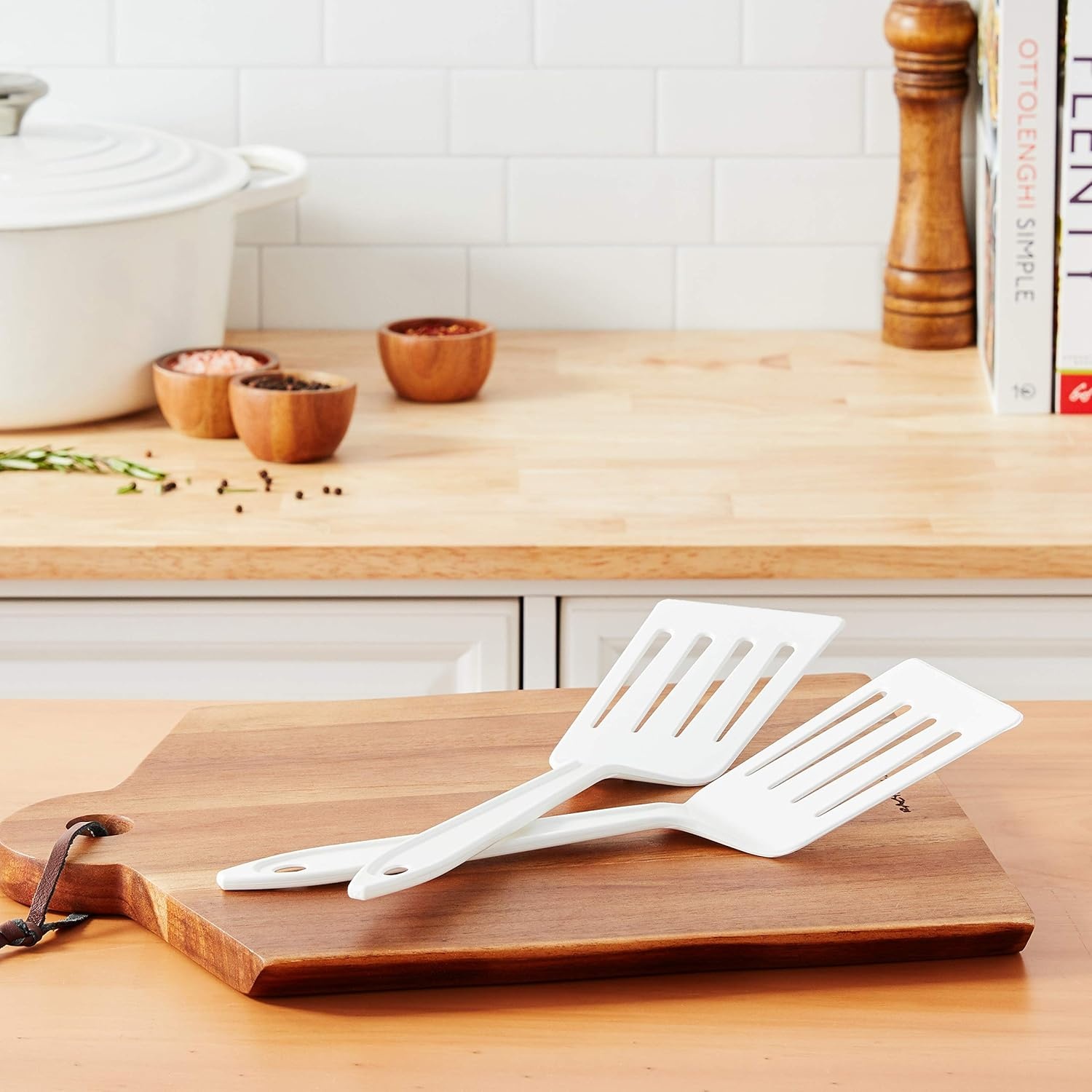 image:imageHutzler 11inch LOPOL Reinforced Nylon Slotted Spatula Turner Set of 2 WhiteWhite