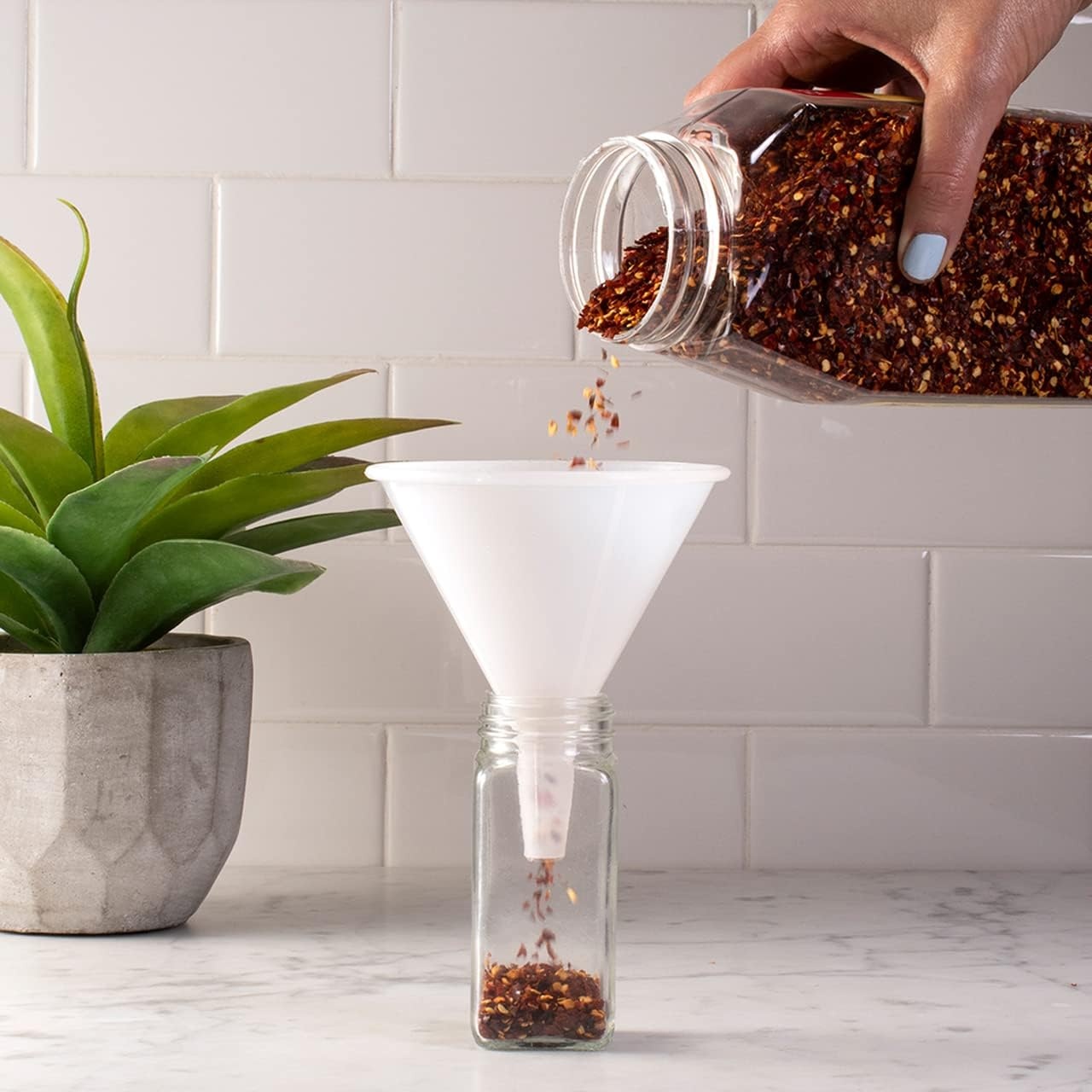 image:imageHutzler 8 oz Plastic Funnel Natural Clear Plastic Food Safe BPA Free Heat Resistant Polypropylene