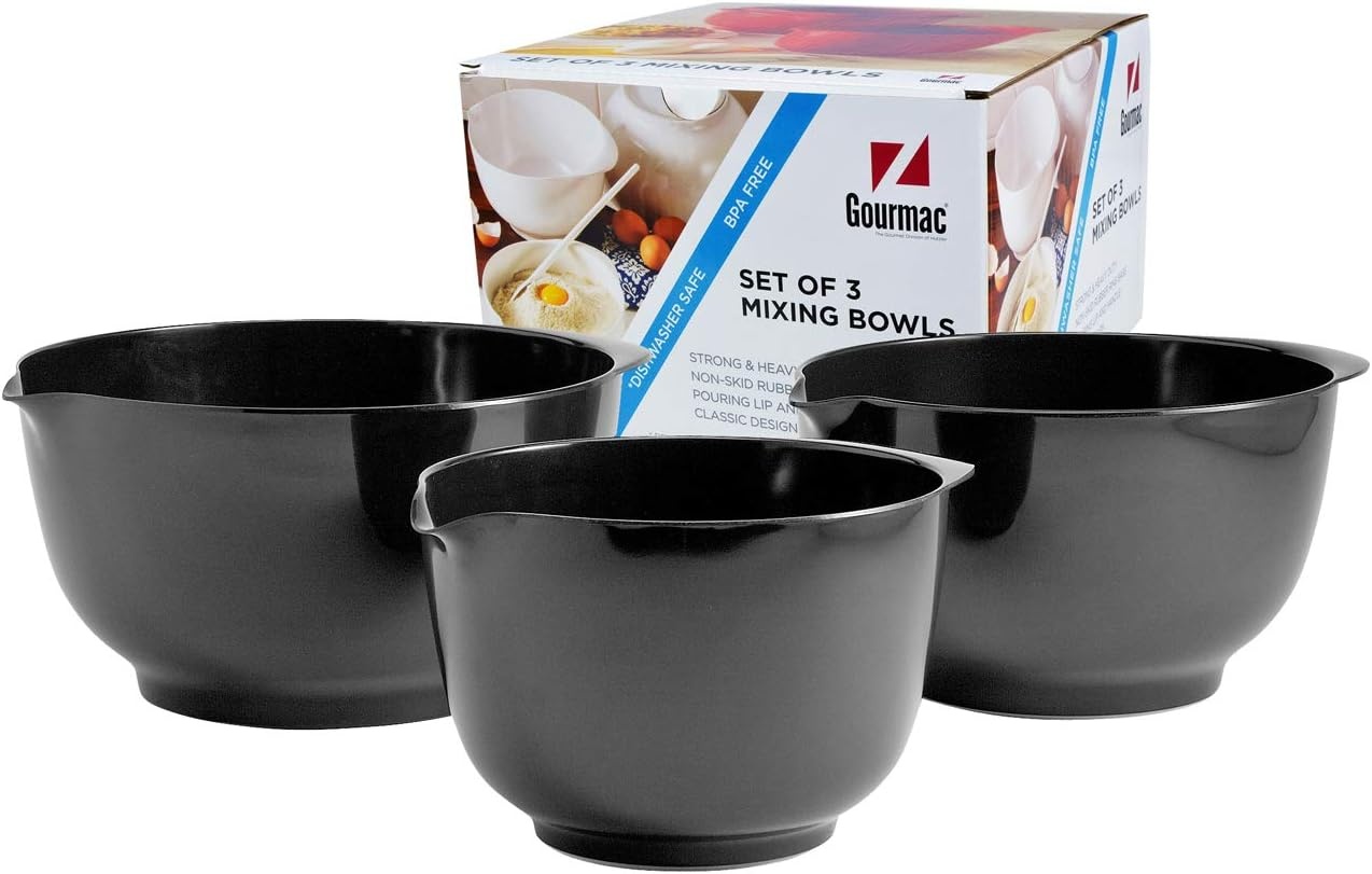 image:imageHutzler Melamine Mixing Bowl Set 2 3 and 4 Litersquarts Red 3234RDBlack