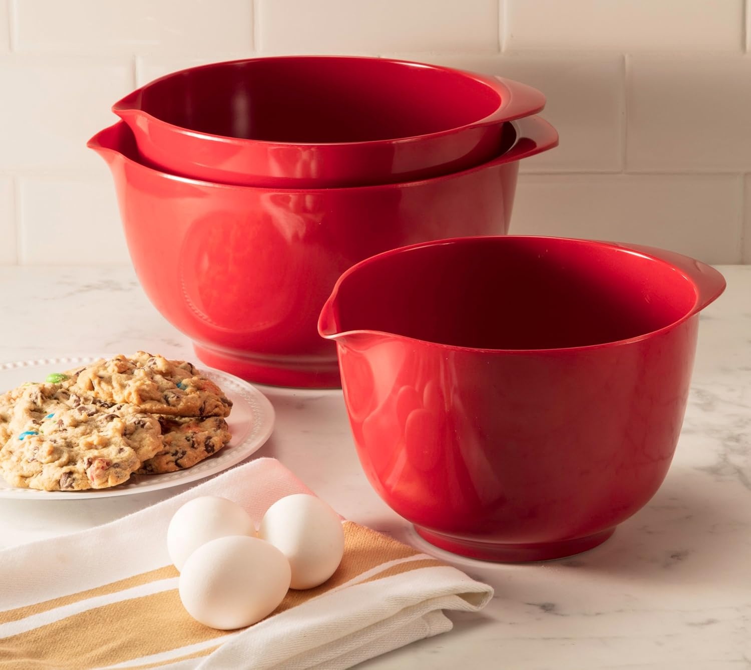 image:imageHutzler Melamine Mixing Bowl Set 2 3 and 4 Litersquarts Red 3234RDGreen