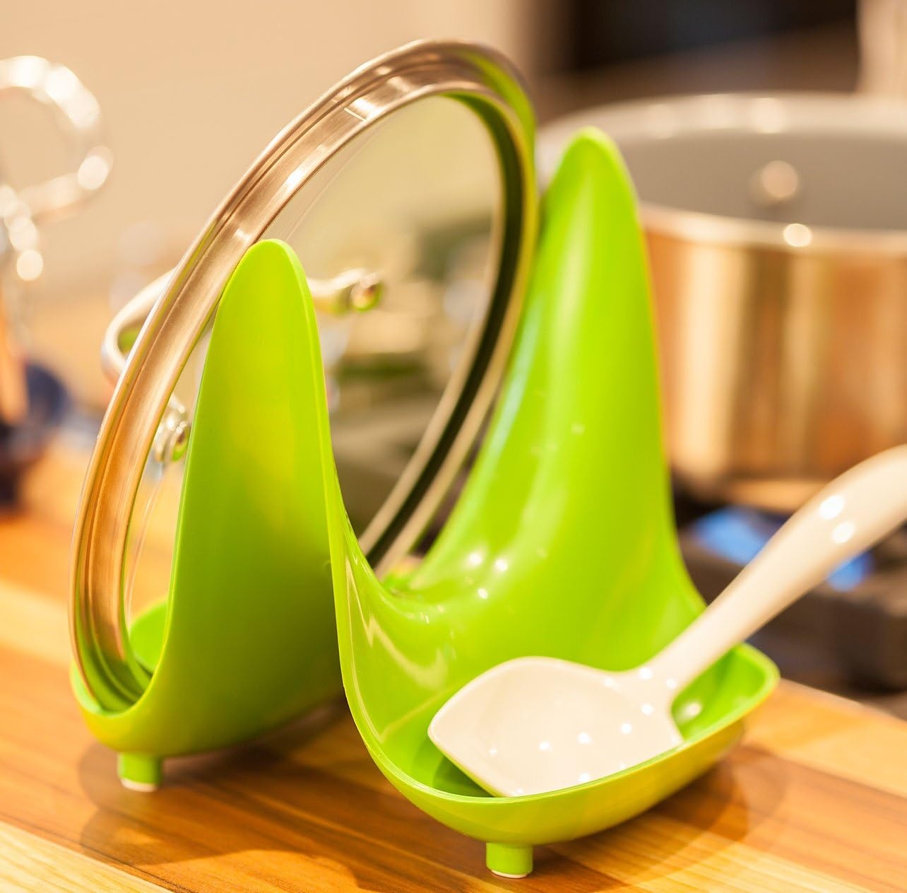 image:imageHutzler Pot Lid Stand Large RedLime Green