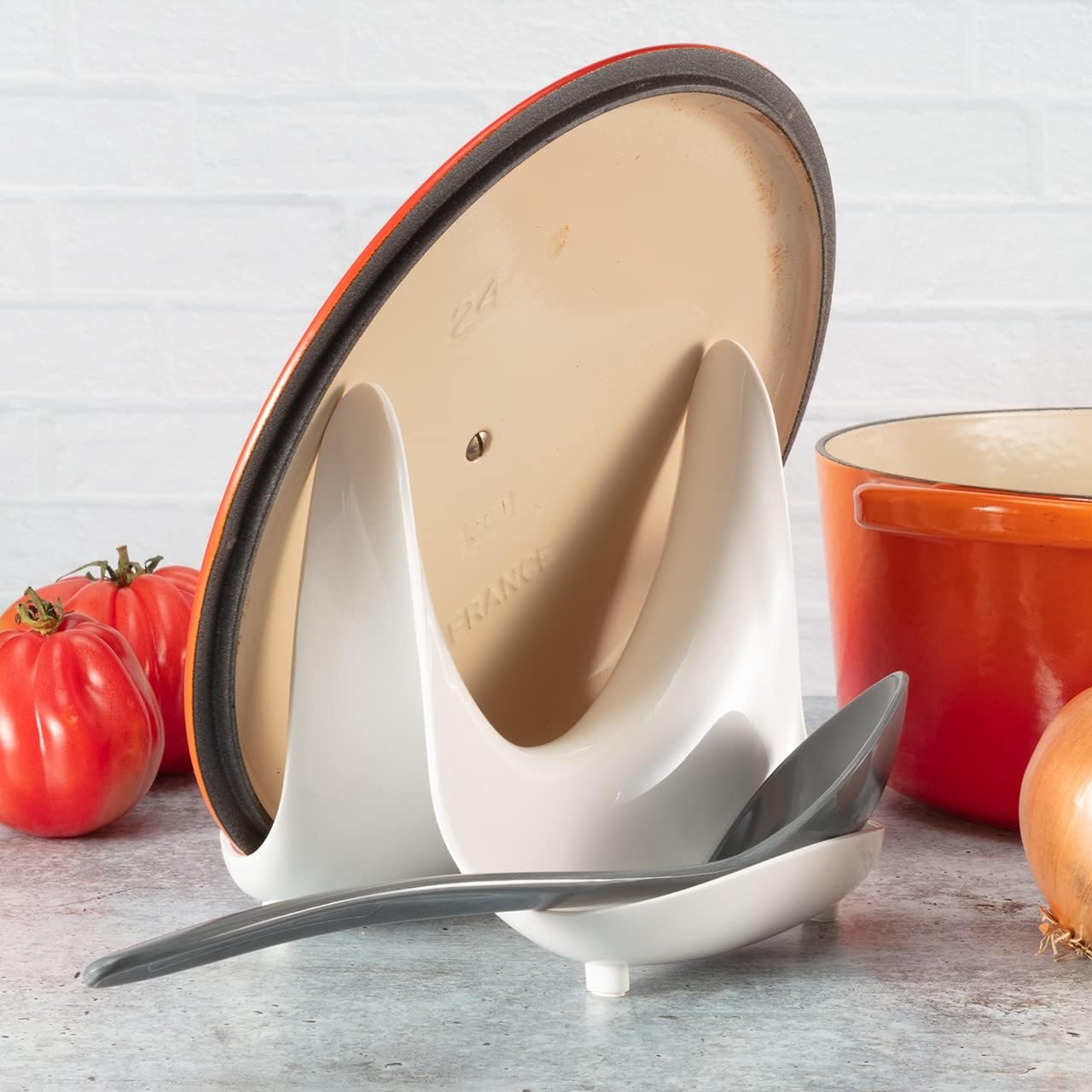 image:imageHutzler Pot Lid Stand Large RedWhite