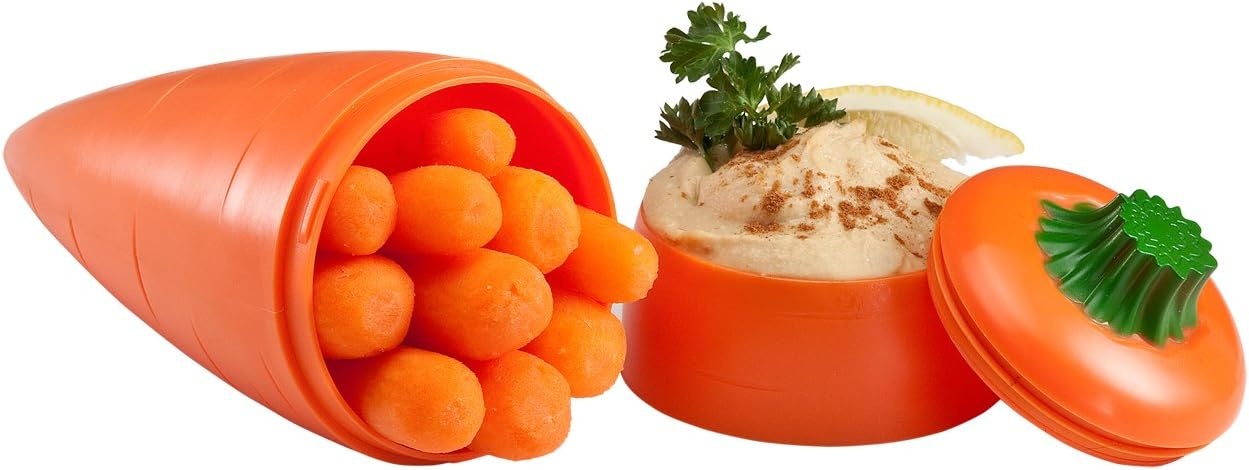 image:imageHutzler Snack Attack Containers Apple Carrot Grapes Celery ToGoRedGreenOrangePurple
