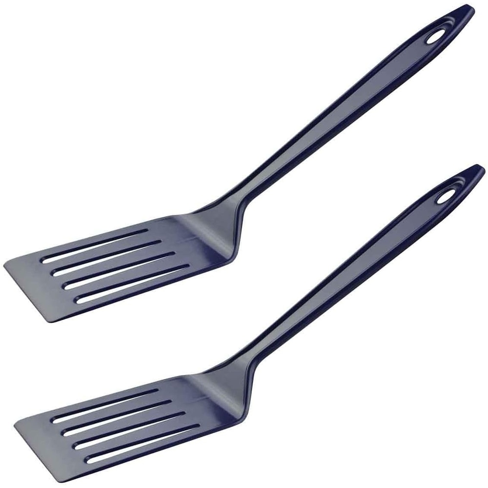 image:imageHutzler 11inch LOPOL Reinforced Nylon Slotted Spatula Turner Set of 2 WhiteBlue